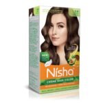 Nisha Cream Hair Color With The Benefits Of Natural Henna Extracts, Sunflower & Avocado Oil, Easy To Use Hair Color 120ml Pack of 1, Dark Brown Fast Shipping to USA & Canada