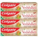 Colgate Vedshakti Toothpaste, Anti-Bacterial Tooth Paste for Whole Mouth Health and Fresh Breath, With Neem, Clove, and Honey, 800g, 200g X 4 (Combo Pack Offer) - Fast Shipping to USA & Canada