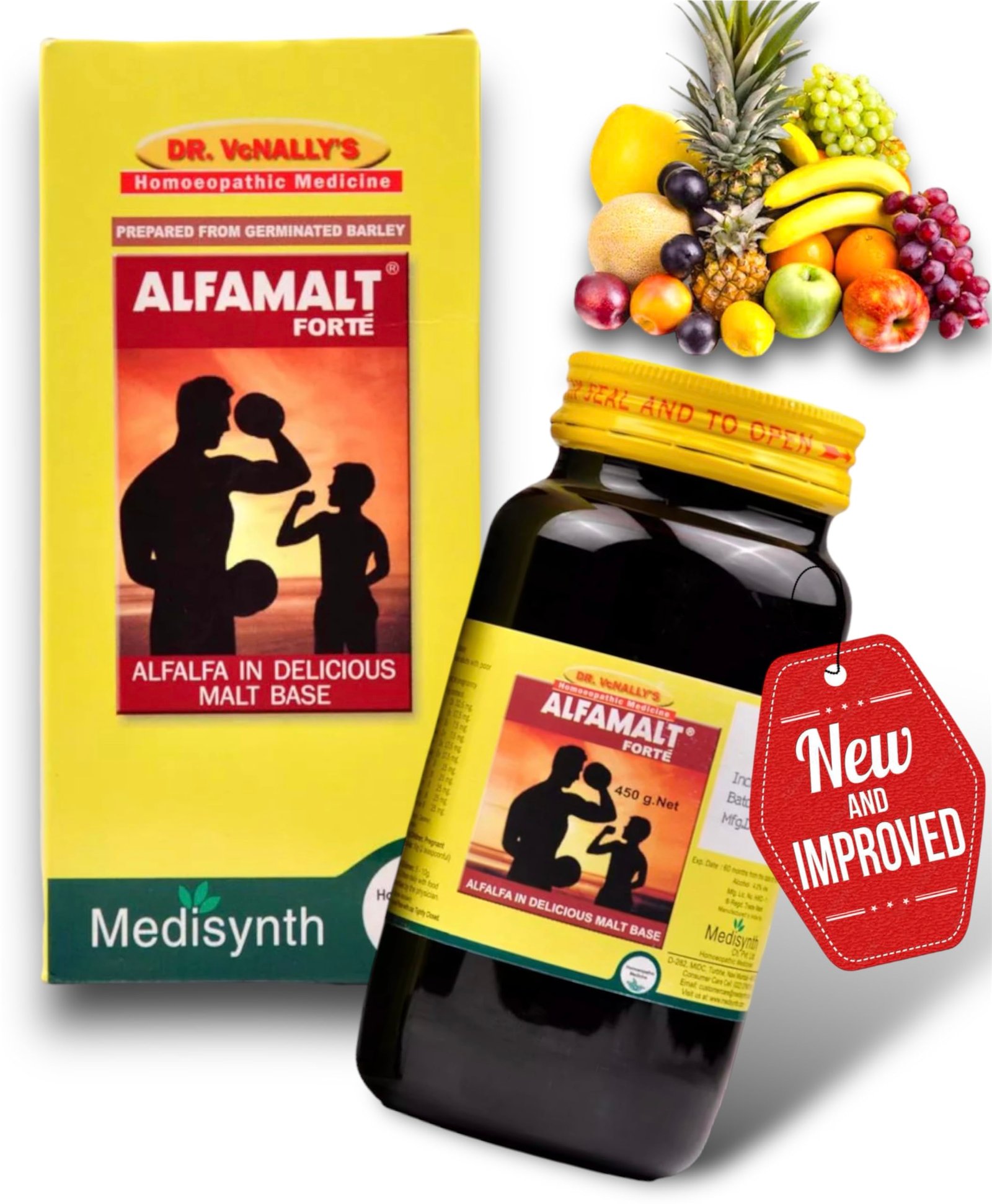 Version 1.0.0 KRIG'S Medisynth Alfamalt Forte Syrup WeightGain (450gm) - Set of 1 - Fast Shipping to USA - Image 1