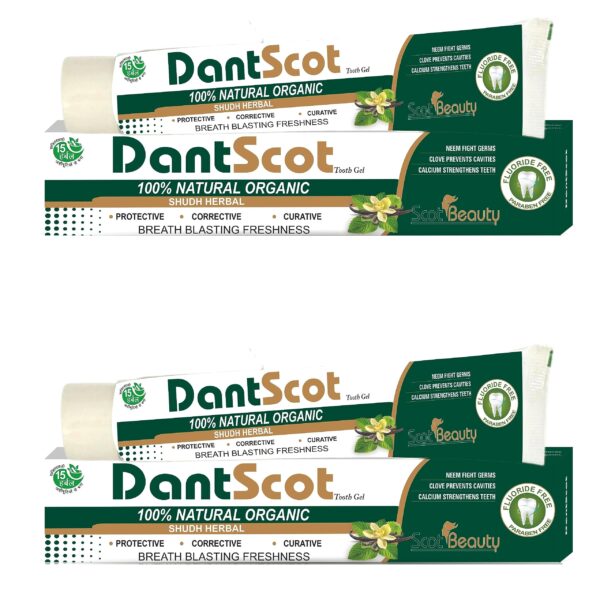 CRISTA SERIOUSLY PURE AND NOTHING MORE Dantscot Toothpaste 100 Gm For Complete Oral Cavity Protection&Good Breath With 15 Shudh Herbs-Pack Of(2)