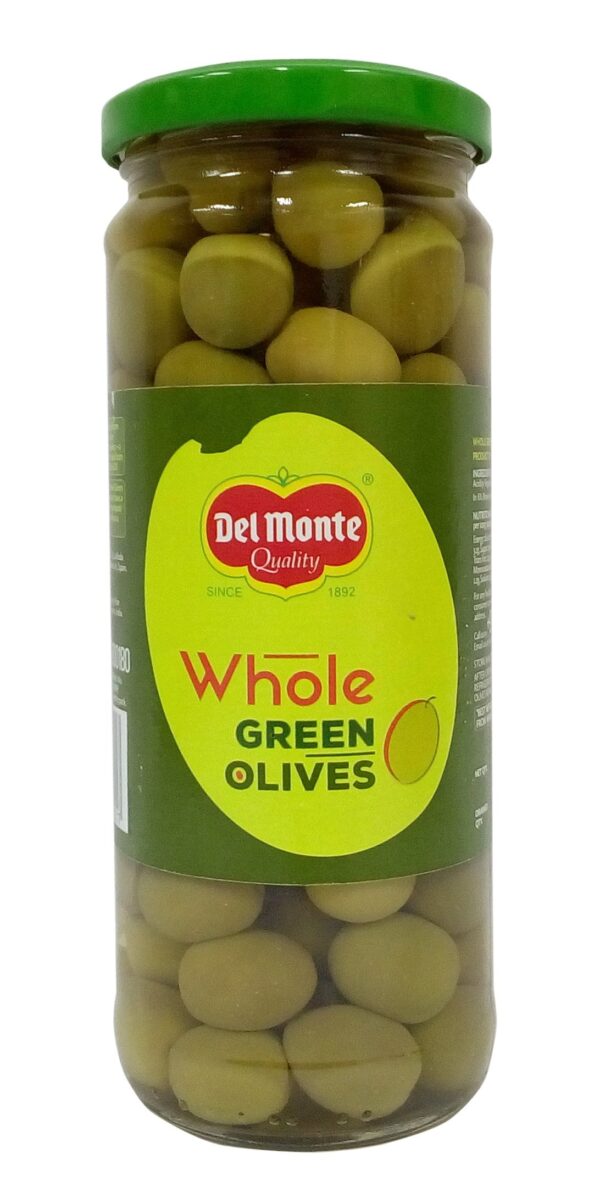 Del Monte Green Olives - Whole, 450g Jar - Fast Shipping to USA & Canada
