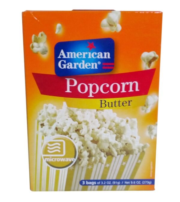American Garden Popcorn - Butter, 273g Carton - Fast Shipping to USA & Canada