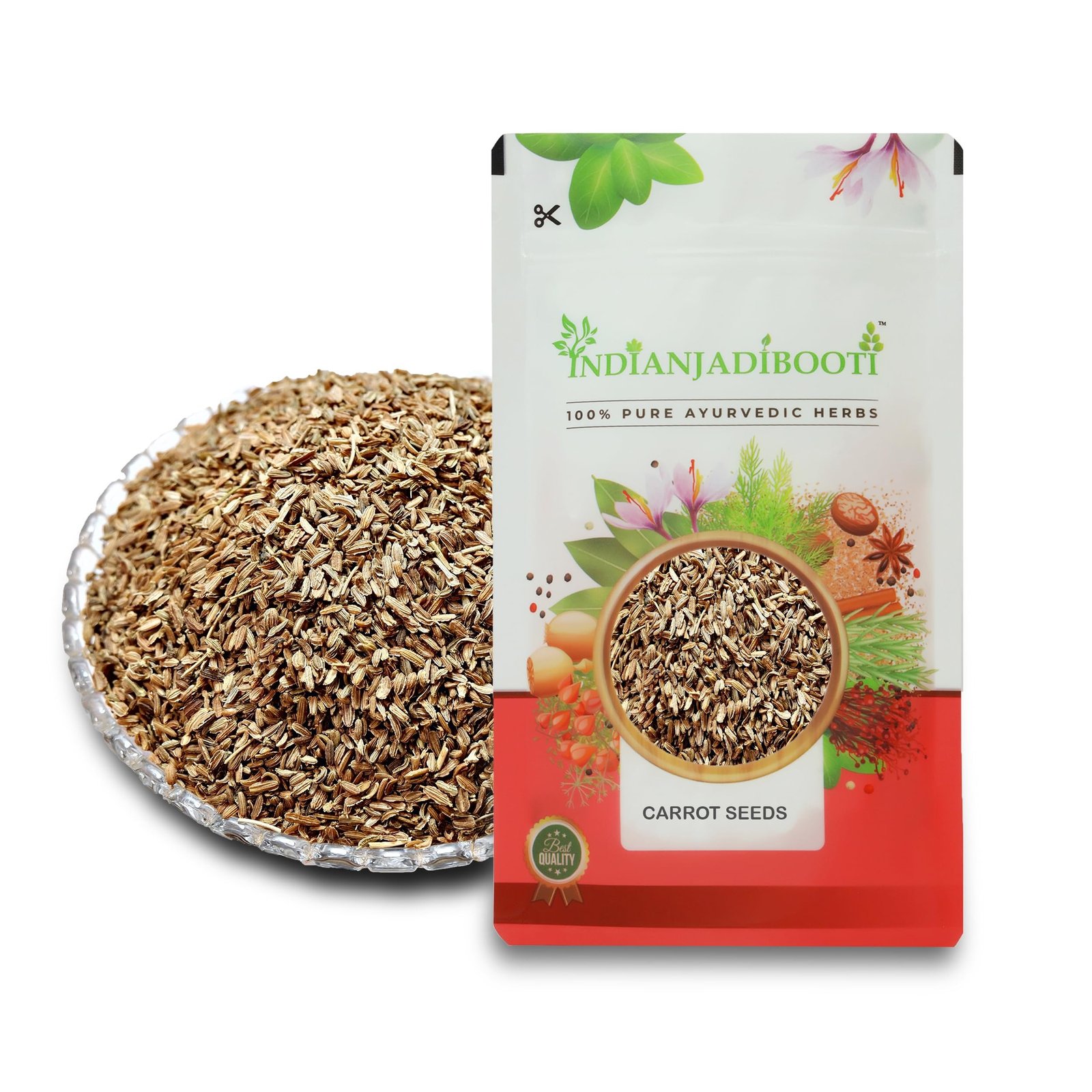 81VsHl3OZwL-1.jpg IndianJadiBooti Edible Carrot Seeds | For Good Skin Health & Immunity Benefits - Gajar ke Beej for Eating- Daucus carota | 100 Grams - Image 1