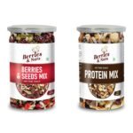 Berries And Nuts Premium Berries & Seeds Mix & Protein Mix Combo | Berries & Seeds Mix 200 Grams and Protein Mix 200 Grams | 400 Grams - Fast Shipping to USA & Canada