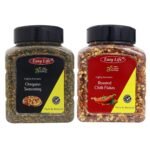 Easy Life Oregano Seasoning 230g and Roasted Chilli Flakes 200g Chefs Kitchen Combo for Cafe and Restaurants - Fast Shipping to USA & Canada