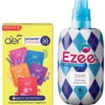 Godrej Aer Power Pocket | Assorted Pack of 5 (50g) & Godrej Ezee Liquid Detergent - 500g Bottle | for Winter-wear | Added Conditioner | No Soda Formula | Woolmark Certified - Fast Shipping to USA & Canada