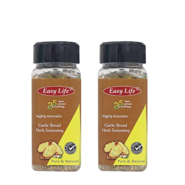 Easy Life Garlic Bread Herb Seasonings 30 grams Combo [Pack of 2 Seasonings for Garlic Bread or Sauce with Olive Oil dressings and with Cheese in Pizza or Pasta toppings] - Fast Shipping to USA & Canada