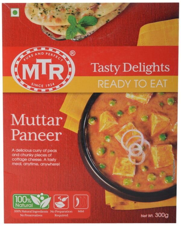 MTR Ready to Eat, Muttar Paneer, 300g Carton - Fast Shipping to USA & Canada
