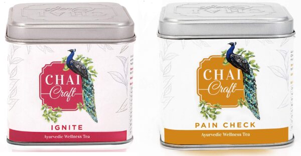 Chai Craft Combo of Radiant Me(50gms) & Ignite Me(50gms) I Pure Herbal Black Tea with Herbs for good skin & metabolism I revitalivatize and rejuvinate yourself I Black Tea with herbal Spices I 50gmsX2 - Fast Shipping to USA & Canada