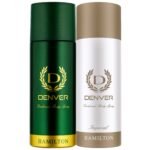 DENVER Hamilton Deo (165ML) + Imperial Deo (165ML) - Combo of 2 | Long lasting Deodorant Body Spray for Men - Fast Shipping to USA & Canada