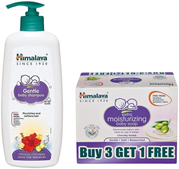 Himalaya Baby Shampoo (400 Ml) & Himalaya Extra Moisturizing Baby Soap (75G, Free) - Fast Shipping to USA & Canada