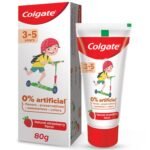 Colgate Toothpaste For Kids (3-5 Years), Natural Strawberry Flavor, Cavity Protection Tooth Paste, With 0% Artificial Flavors, Preservatives, Sweeteners & Colors - 80 Gram Tube - Fast Shipping to USA & Canada