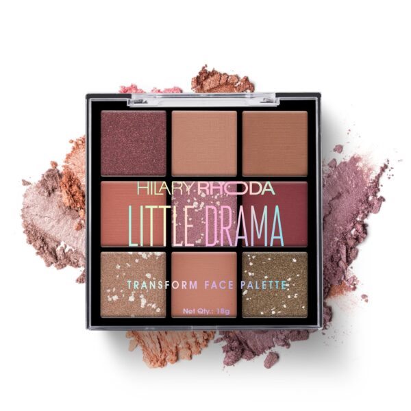 Hilary Rhoda Transform Face Palette|9 Eyeshadows|2 Blushes|Highlighter & Contour|Highly Pigmented|Available In 2 Variants|Matte & Shimmer Finish|All-In-One Kit|18G (Soft Glam - Shade 01) - Fast Shipping to USA & Canada