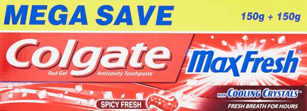 Colgate Toothpaste Maxfresh Spicy Fresh - 300 G (Red Gel - Saver Pack) - Anticavity, Freshness, Freshening - Fast Shipping to USA & Canada
