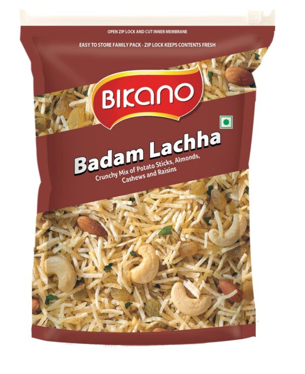 Bikano Badam Lachha | Nutty Cashews & Almonds | Tea Time Snack | Badam Lachha Namkeen, 400g Pack - Fast Shipping to USA & Canada