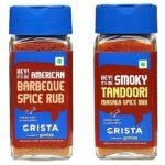 CRISTA Grill Rubs & Seasonings Combo Pack - 1 | Barbeque Spice Rub x 1, 50 gms | Tandoori Masala Spice Mix x 1, 45 gms | Pack of 2 | Zero added Colours, Fillers, Additives & Preservatives
