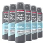 Dove Men+Care Dry Spray Antiperspirant Deodorant Clean Comfort, Up To 48 hrs Protection From Sweat & Odour, Instantly Dry for Cleaner Feel, Dermatologically Proven Formula, Soothes & Moisturises Skin, Long-Lasting Crisp Fragrance, 150 ml - Fast Shipping to USA & Canada