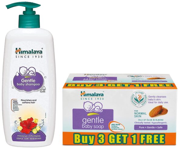 Himalaya Baby Shampoo (400 ml) & Himalaya Gentle Baby Soap (4N*75g) - Fast Shipping to USA & Canada