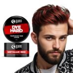 Beardo Dye Hard Temporary Hair Color - Metallic Red, 25g | Temporary 1-Day 1-Wash|DIY Instant Hair Color Makeup for Men| No Bleach | No Ammonia | No Damage - Fast Shipping to USA & Canada