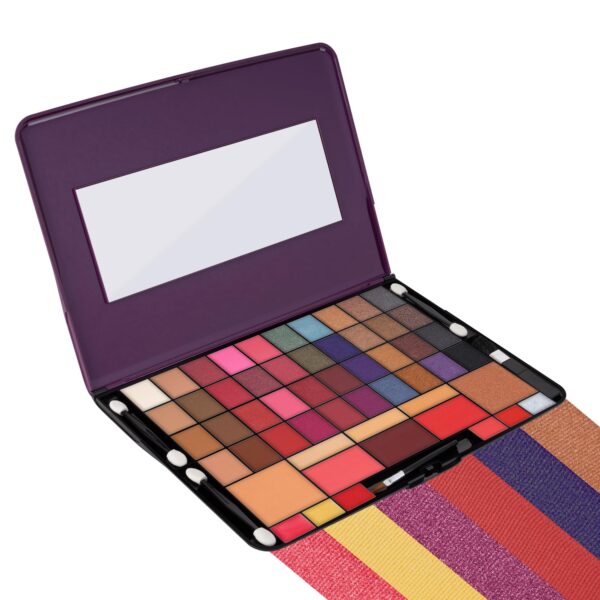 Hilary Rhoda Professional Makeup Kit | 40 Eyeshadows | Highlighter | Face Powder | 3 Contour & 3 Blushes | 6 Lip Glosses | Makeup Kit for Women | Highly Pigmented | 4 Brushes - 74g (Multicolor Shade-2) - Fast Shipping to USA & Canada