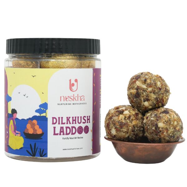 Dilkhush Laddoo from Nuskha | laddu | Made with Premium Dry Fruits | No Added Preservatives | Rich In Carbohydrates & Proteins | Pure Desi Ghee, 400gms - Fast Shipping to USA & Canada