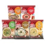 Bambino Soups Combo - (5 Pieces) Contains Tomato (1packet-50gms) , Hot N Sour - (1 packet-40gms) , Sweet Corn - (1 packet-45gms), Mushroom (1packet-45gms), Mix-Veg (1packet-45gms) - Fast Shipping to USA & Canada