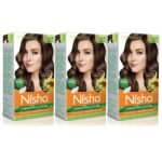 Nisha Cream hair color (120 ml/each) with Rich, Bright, Long Lasting Shine Hair Color NO AMMONIA Cream FORMULA smooth care for your precious hair! Dark Brown 3 (Pack of 3) Fast Shipping to USA & Canada