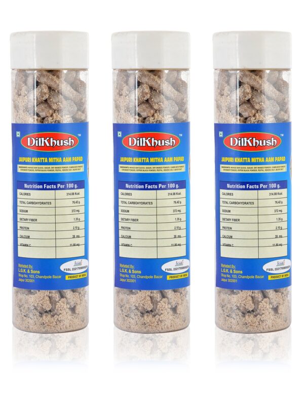 DilKhush Jaipuri Aam Papad, 600 Grams, Pack of 3 - Fast Shipping to USA & Canada
