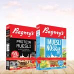 Bagrry's Protein Muesli with Whey Protein, Almonds and Oats, 500 GM / Bagrry's No Added Sugar Crunchy Muesli, 500g - Fast Shipping to USA & Canada