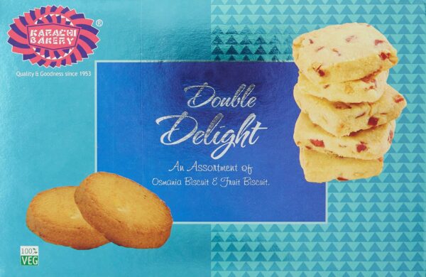 Karachi Bakery Double Delight Fruit Biscuit with Osmania, 400g - Fast Shipping to USA & Canada