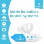 Claret Baby Wet Wipes, 99% Purified Water wipes, Aloe Barbadensis ,Gentle & Soap-Free, Prevents Rashes & Redness, Dermatologically Tested Baby wet wipes, Alcohol-Free wipes for entire body , Pack of 3 (72 Wipes/each) - Fast Shipping to USA & Canada - Image 4