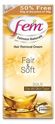 FEM Fairness Naturals Hair Removal Cream Fair And Soft - 40 G (50% Extra) for Women - Fast Shipping to USA & Canada