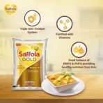 Saffola Gold Refined Cooking oil | Power of 3 - Balance of Good Fats, Triple Anti-Oxidant System & Fortified with Vitamins | Multi-Source Edible Rice Bran & Corn Oil | 1 Litre Pouch - Fast Shipping to USA & Canada - Image 5
