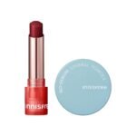 Innisfree Dewy Tint Lip Balm - Power Cherry 3.2g & Innisfree No Sebum Mineral Powder 5 grams for Oil Control | Perfect Pout & Flawless Finish Combo - Fast Shipping to USA & Canada