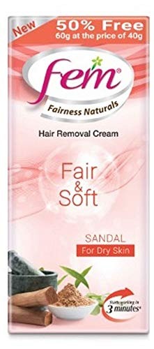 Fem Fairness Naturals Hair Removal Cream Fair and Soft for Dry Skin - 40 g (50% Extra) - Fast Shipping to USA & Canada