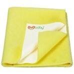 OYO BABY Extra Absorbent Waterproof Baby Dry Sheet Large Size (140 x 100cm) | Quick Dry Sheet for New Born Baby Bed Protector, Soft & Breathable Rubber Sheet for Bed|Yellow - Fast Shipping to USA & Canada - Image 2