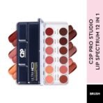 C2P PROFESSIONAL MAKEUP Pro 12 Shades Lipstick Palette for Women 42g, Nude Creamy Matte Lip Color, Blusher & Contour, Waterproof, Lightweight Long-Lasting Hydrating Lipstick Kit Set (Barely Brush) - Fast Shipping to USA & Canada - Image 3
