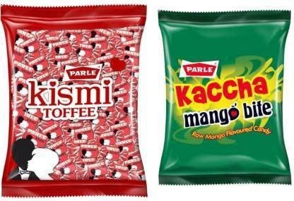 PARLE Kaccha Mango bite and kismi Combo Pack Sweet Toffee (2 x 100 Pieces) ORENGE Candy (200 g) - Fast Shipping to USA & Canada