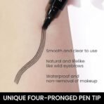 ZEYFLEEB Eyebrow Pencil Black, 4 Point Browfill Eyebrow Pencil Black Waterproof & Smudge-proof, Natural & Long-lasting Finish, Easy to use, Cruelty-free - Fast Shipping to USA & Canada - Image 7