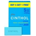 Cinthol Cool Soap, 100g (Pack of 5) | with Icy-cool Menthol | Soaps For Bath | Grade 1 Soap | For All Skin Types - Fast Shipping to USA & Canada - Image 2