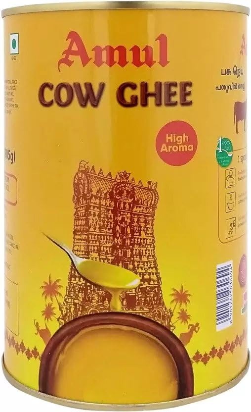 Amul High Aroma Cow Ghee, 1000 ml Tin - Fast Shipping to USA & Canada