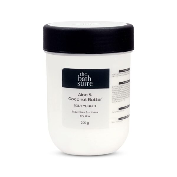 The Bath Store Aloe Coconut Body Yogurt | Body Lotions For Summer | Hydrating Moisturizer for Dry & Combination Skin | Body Lotion For Women & Men | Provides 24- Hour Hydration - 200gm - Fast Shipping to USA & Canada