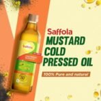 Saffola Cold Pressed Mustard Oil | 100% Cold Pressed Mustard Seed Oil | Helps Manage Cholesterol, Goodness of Omega 3 with Authentic Seed Flavour | 1L Pet Bottle - Fast Shipping to USA & Canada - Image 4