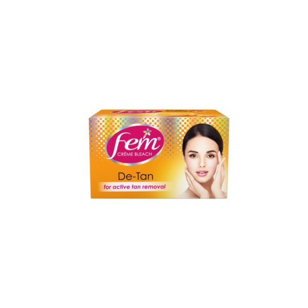 Fem De-tan Creme Bleach - 30g | For Active Tan Removal | Brightens Skin | Evens Skin Tone | Long Lasting Results | For All Skin Types - Fast Shipping to USA & Canada