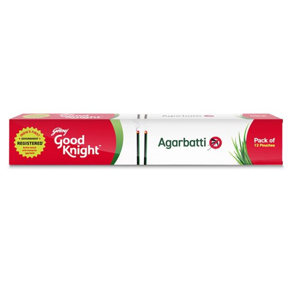 Good Knight Goodknight Anti-Mosquito Agarbatti | First Government Registered Active Based Anti-Mosquito Agarbatti (Pack Of 12 Pouches) | Pack Of 10 Sticks Per Pouch - Fast Shipping to USA & Canada