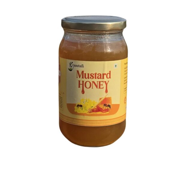 Kasutam Raw Mustard Honey 500 Gm, Pure Winter Bliss from Rajasthan?s Golden Fields,100% Pure and Natural - Fast Shipping to USA & Canada