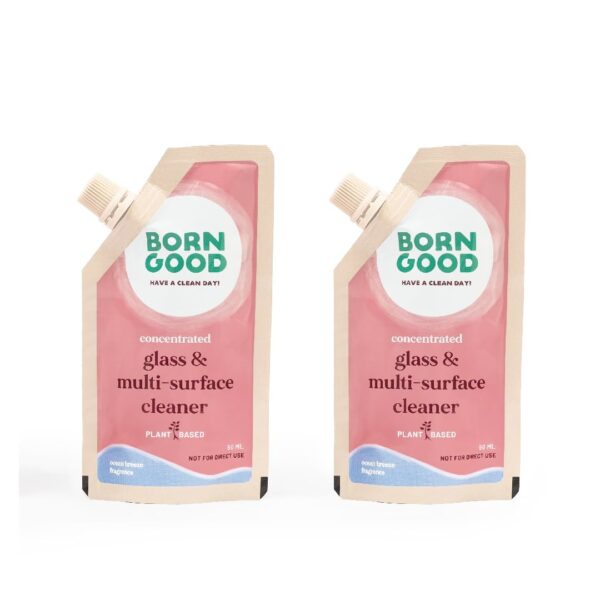 Born Good Plant Based Concentrated Glass And Multi-Surface Cleaner, Makes 1L, Biodegradable, Non-Toxic And Eco-Friendly - 50 ml Each (Pack of 2) - Fast Shipping to USA & Canada