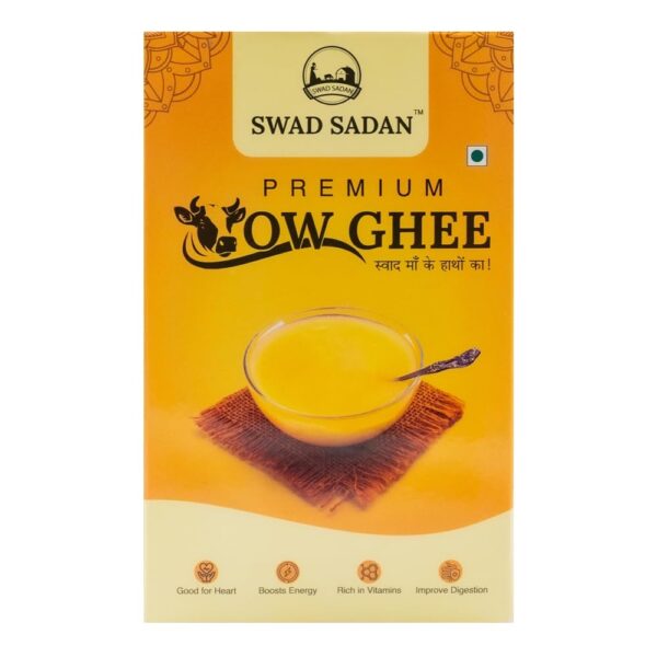 Swad Sadan Pure Cow Ghee | Authentic & Natural Cow Ghee | Rich in Nutrients | 900ml Tetra Pack for Cooking, Baking, & Health Benefits. - Fast Shipping to USA & Canada