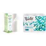 Beco Reusable Kitchen Towel Roll (20 Sheets) Natural & Organic Cleaning Bamboo Cloth Ecofriendly and Biodegradable and Presto! 2 Ply Kitchen Tissue/Towel Paper Roll - 6 Rolls (60 Pulls Per Roll) - Fast Shipping to USA & Canada
