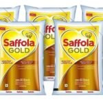 Saffola Gold Healthy Lifestyle Healthy Heart Oil 1L Pouch (Pack of 5) - Fast Shipping to USA & Canada